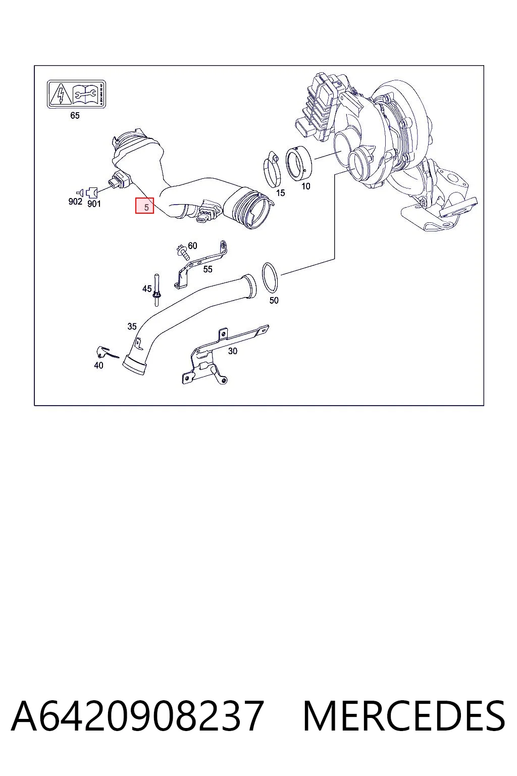 A6420908237 Mercedes Sensor de fluxo (consumo) de ar, medidor de consumo M.A.F. - (Mass Airflow)