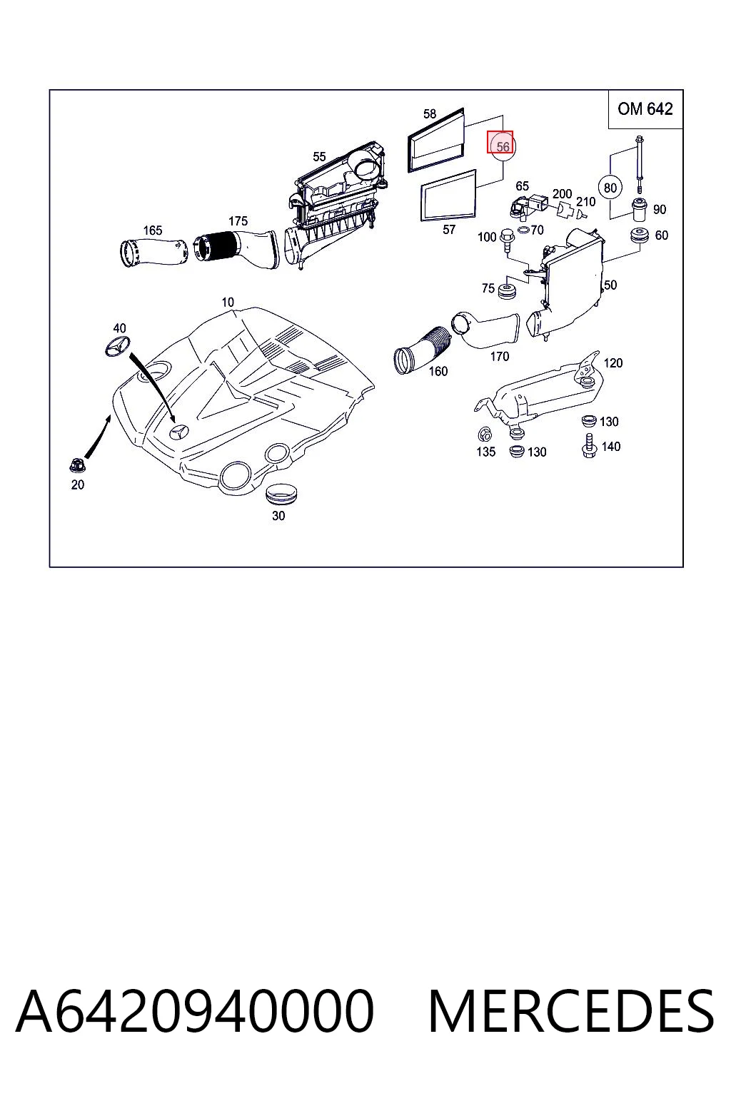 A6420940000 Mercedes Filtro de ar