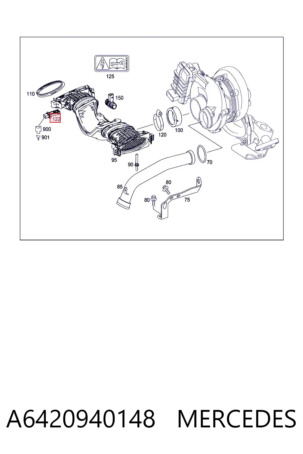 A6420940148 Mercedes Sensor de fluxo (consumo) de ar, medidor de consumo M.A.F. - (Mass Airflow)