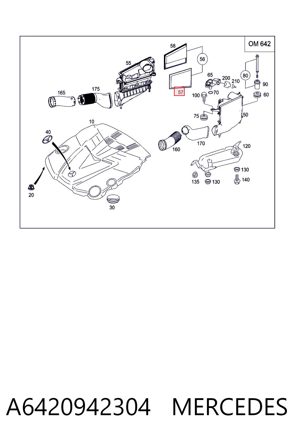 A6420942304 Mercedes Filtro de ar