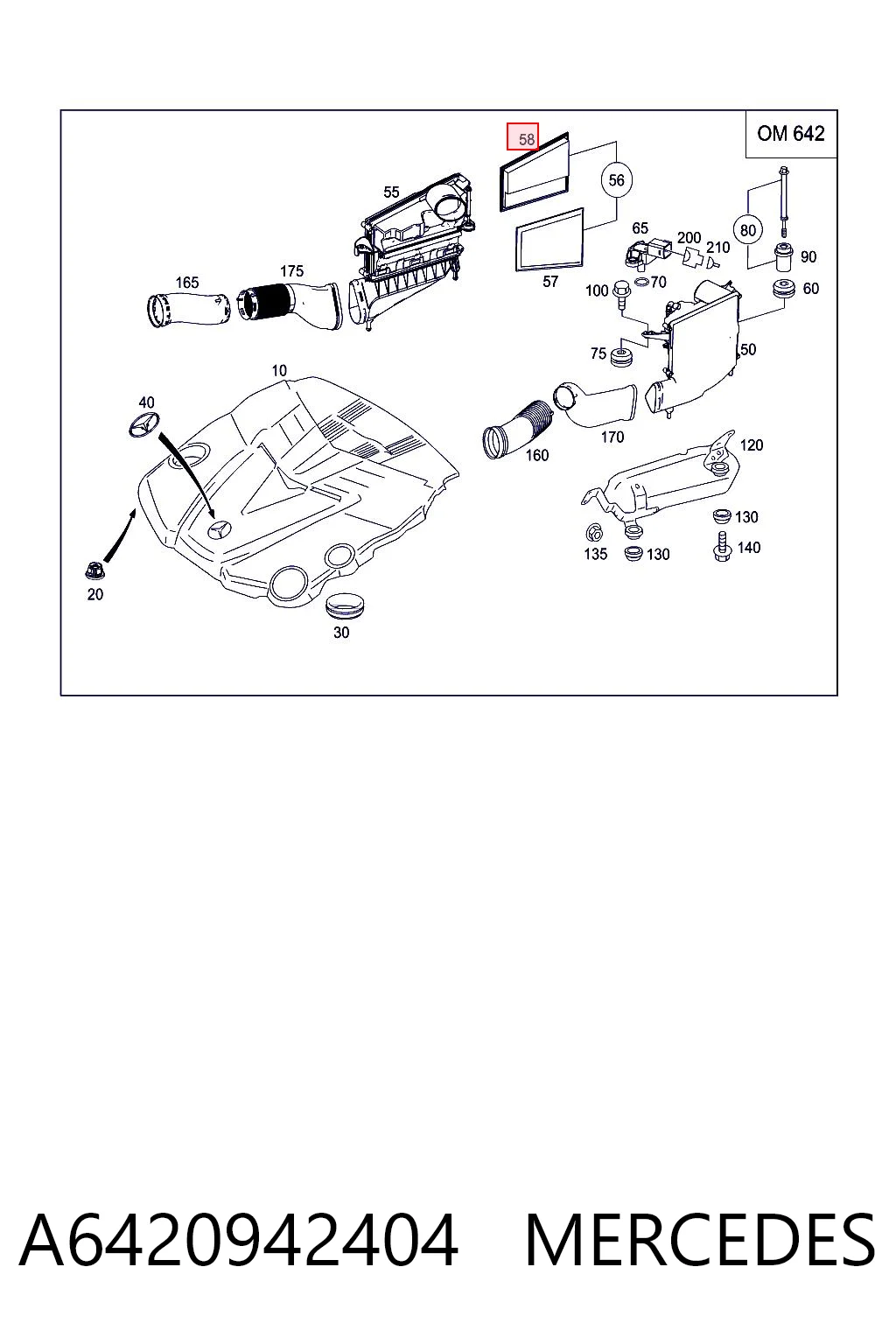 A6420942404 Mercedes Filtro de ar