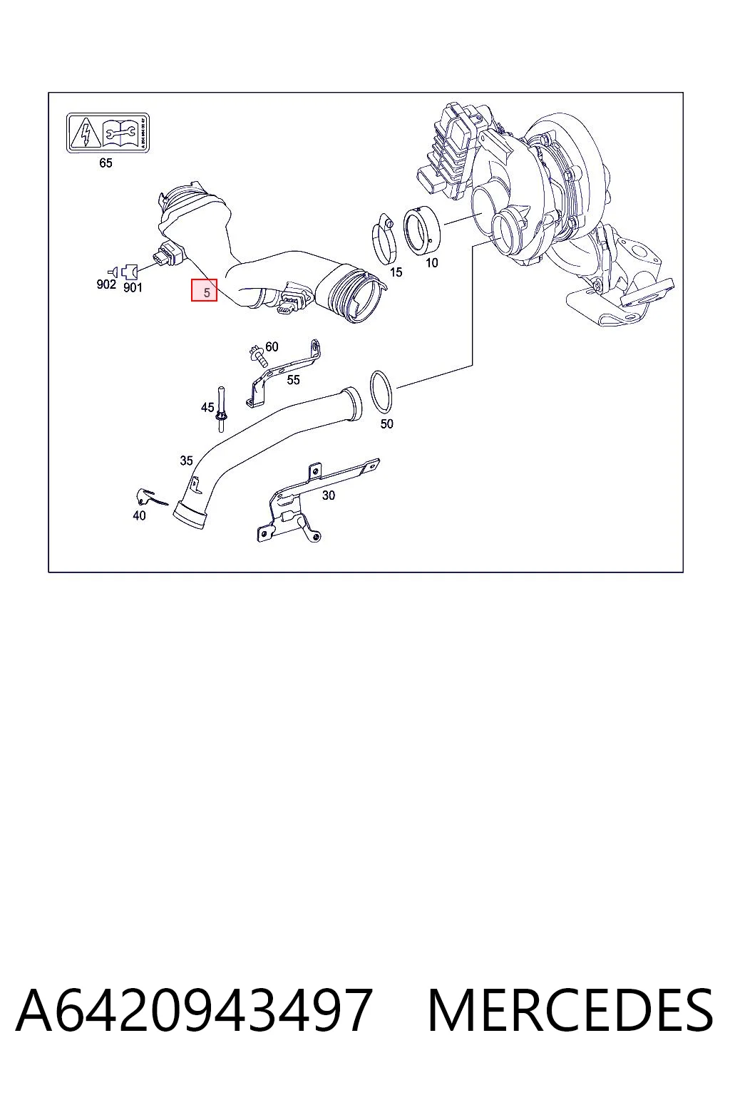 A6420943497 Mercedes Sensor de fluxo (consumo) de ar, medidor de consumo M.A.F. - (Mass Airflow)