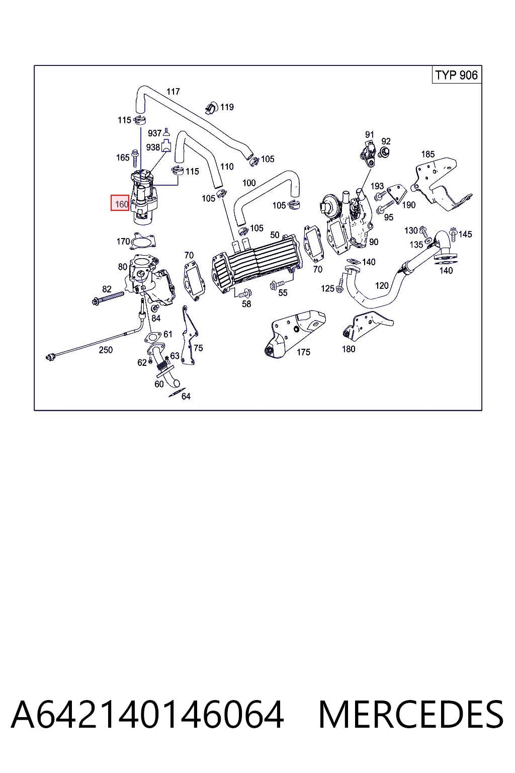 A642140146064 Mercedes Válvula EGR de recirculação dos gases