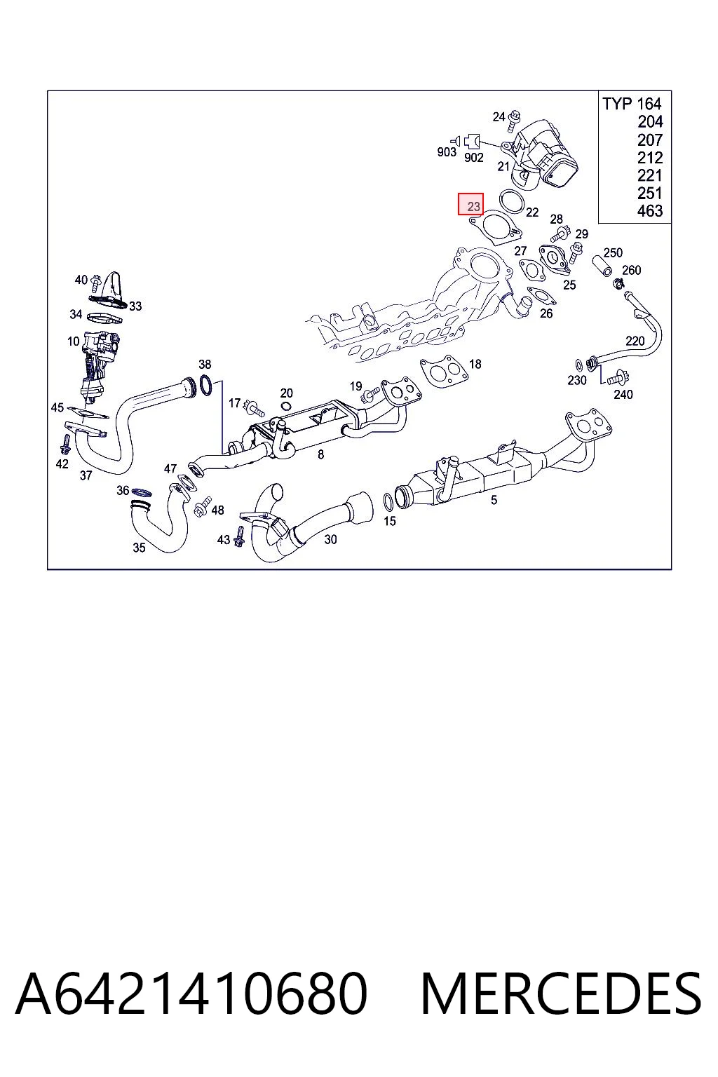A6421410680 Mercedes Vedante de válvula EGR de recirculação