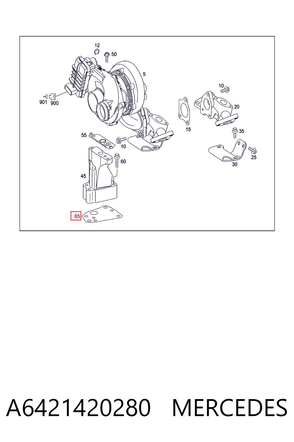 A6421420280 Mercedes Vedante de mangueira de fornecimento de óleo de turbina