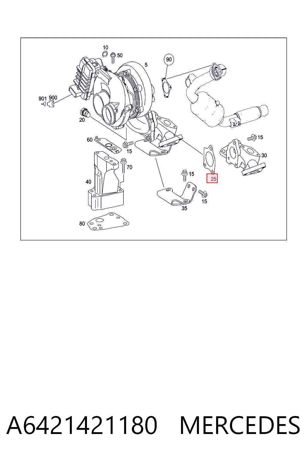 K05175629AA Fiat/Alfa/Lancia Vedante de turbina dos gases de escape, admissão
