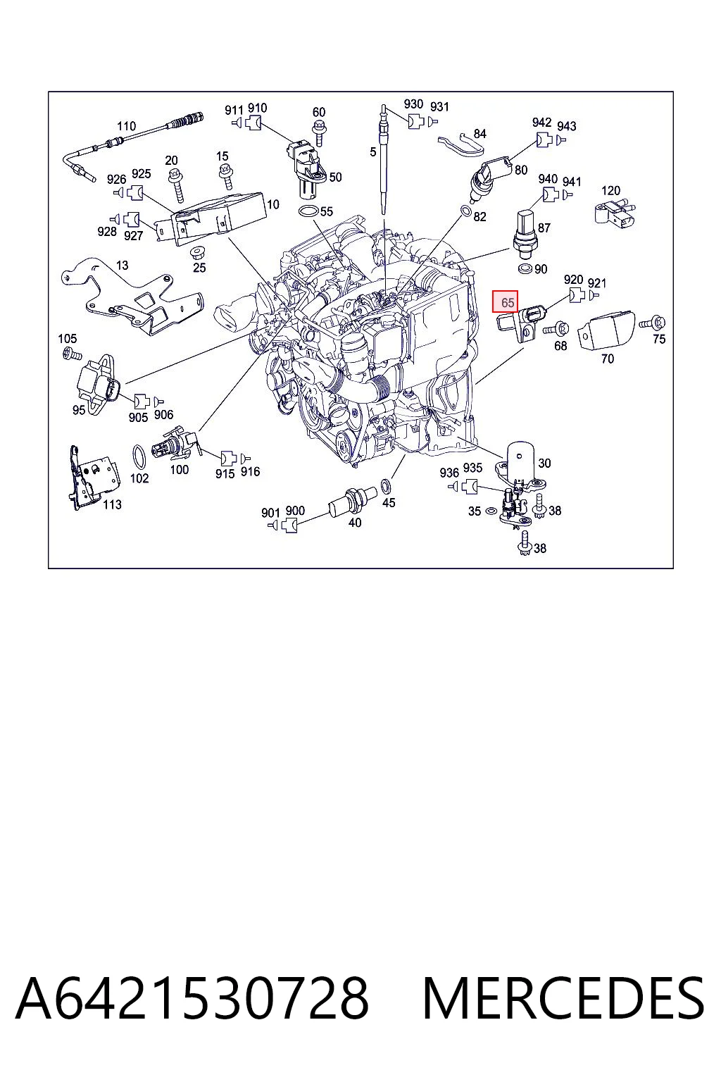 A6421530728 Mercedes Sensor de posição (de revoluções) de cambota