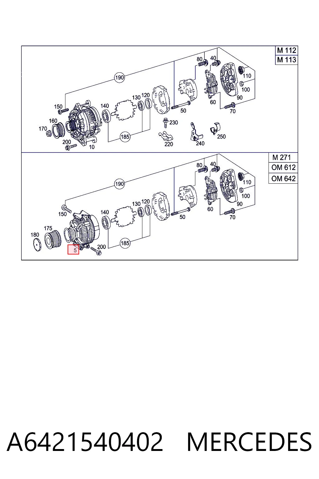 A6421540402 Mercedes Gerador