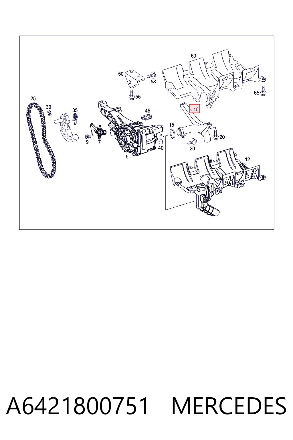 Receptor de óleo (coletor de óleo) Mercedes E W212 ao melhor preço