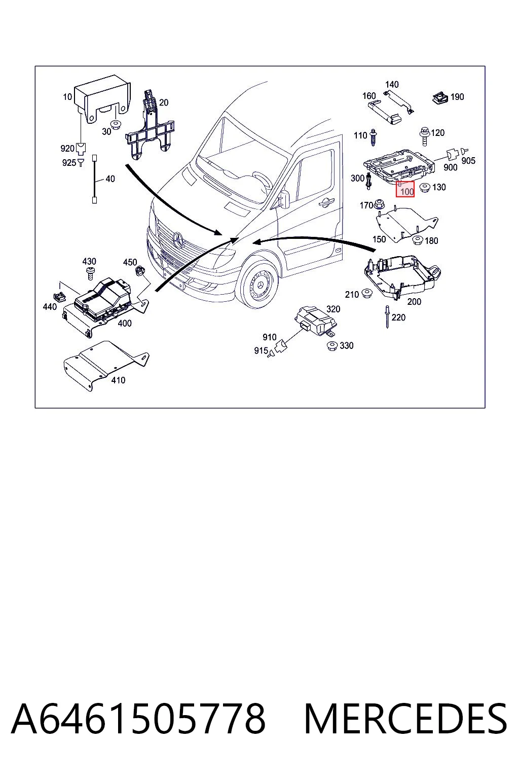 Módulo de direção (Centralina eletrônica) de motor para Mercedes Sprinter 906