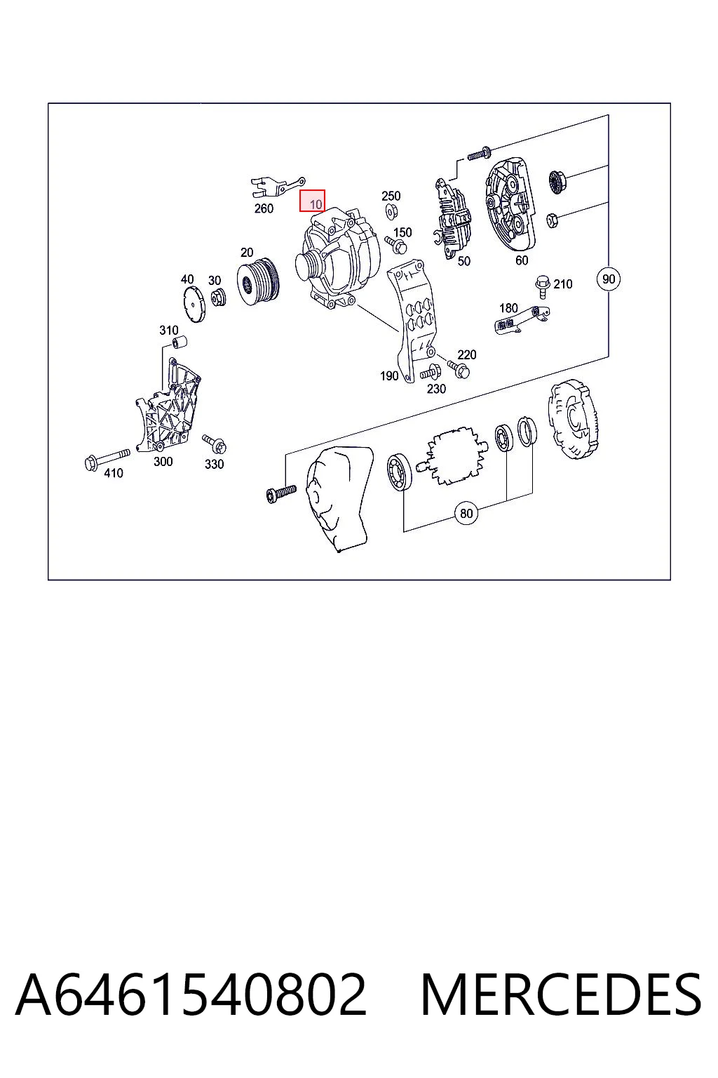 A6461540802 Mercedes Gerador