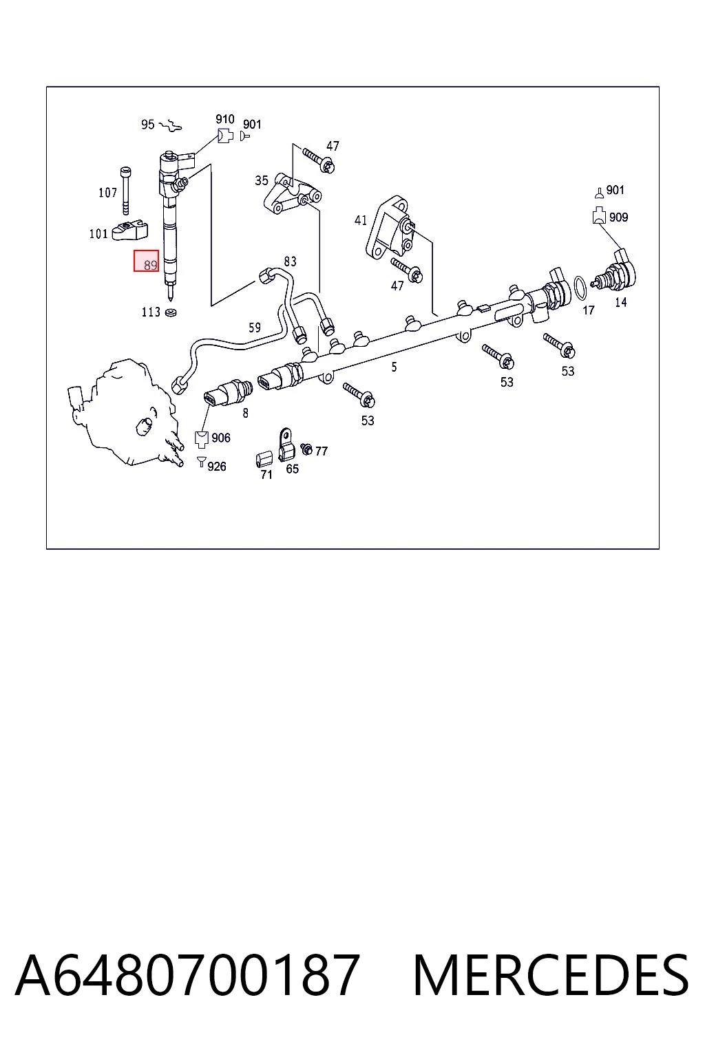 A6480700187 Mercedes Injetor de injeção de combustível
