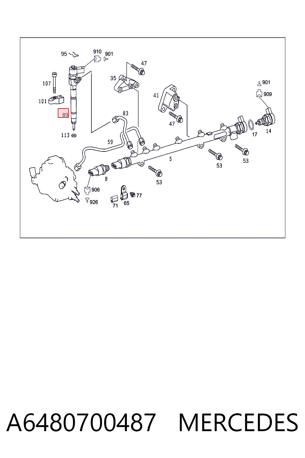A6480700487 Mercedes Injetor de injeção de combustível