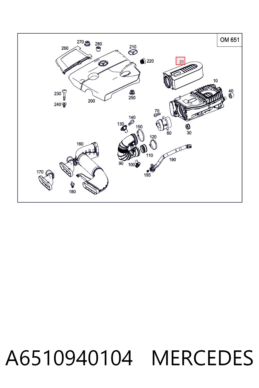 A6510940104 Mercedes Filtro de ar