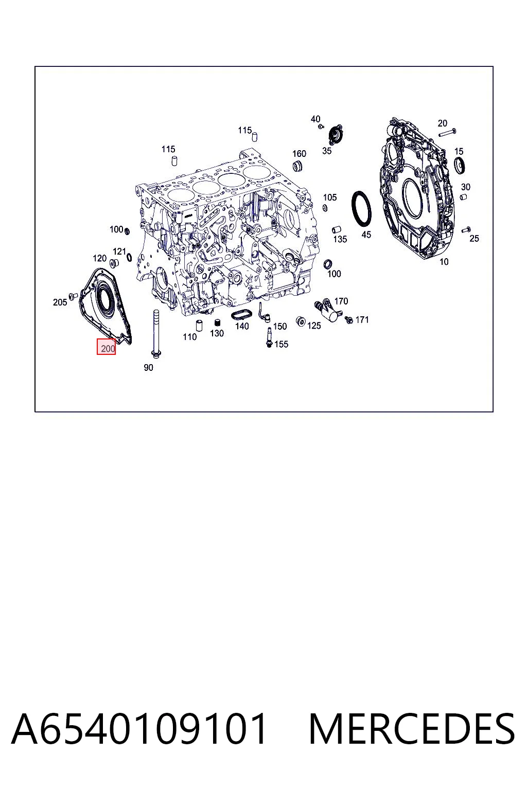Vedação dianteira de cambota de motor para Mercedes ML/GLE W167