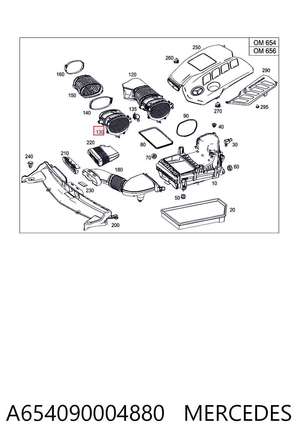 Sensor de fluxo (consumo) de ar, medidor de consumo M.A.F. - (Mass Airflow) para Mercedes CLS C257