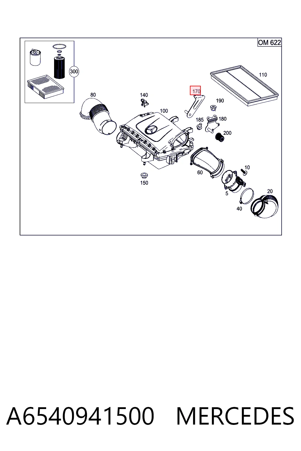A6540941500 Mercedes Filtro de ar