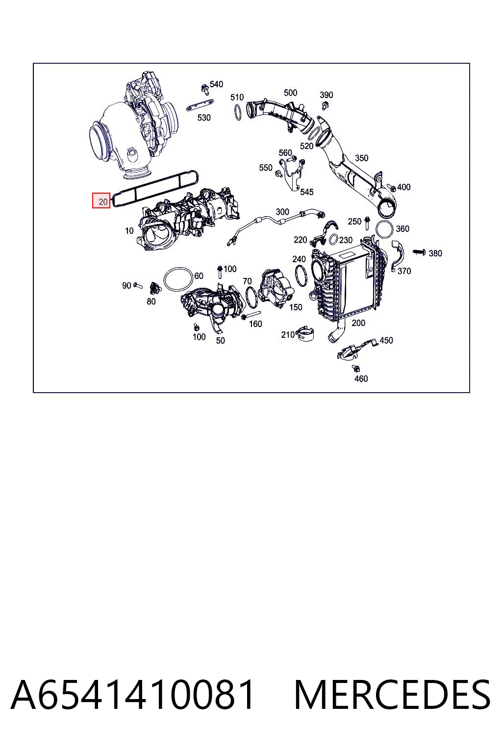 Vedante de tubo coletor de admissão para Mercedes ML/GLE W167
