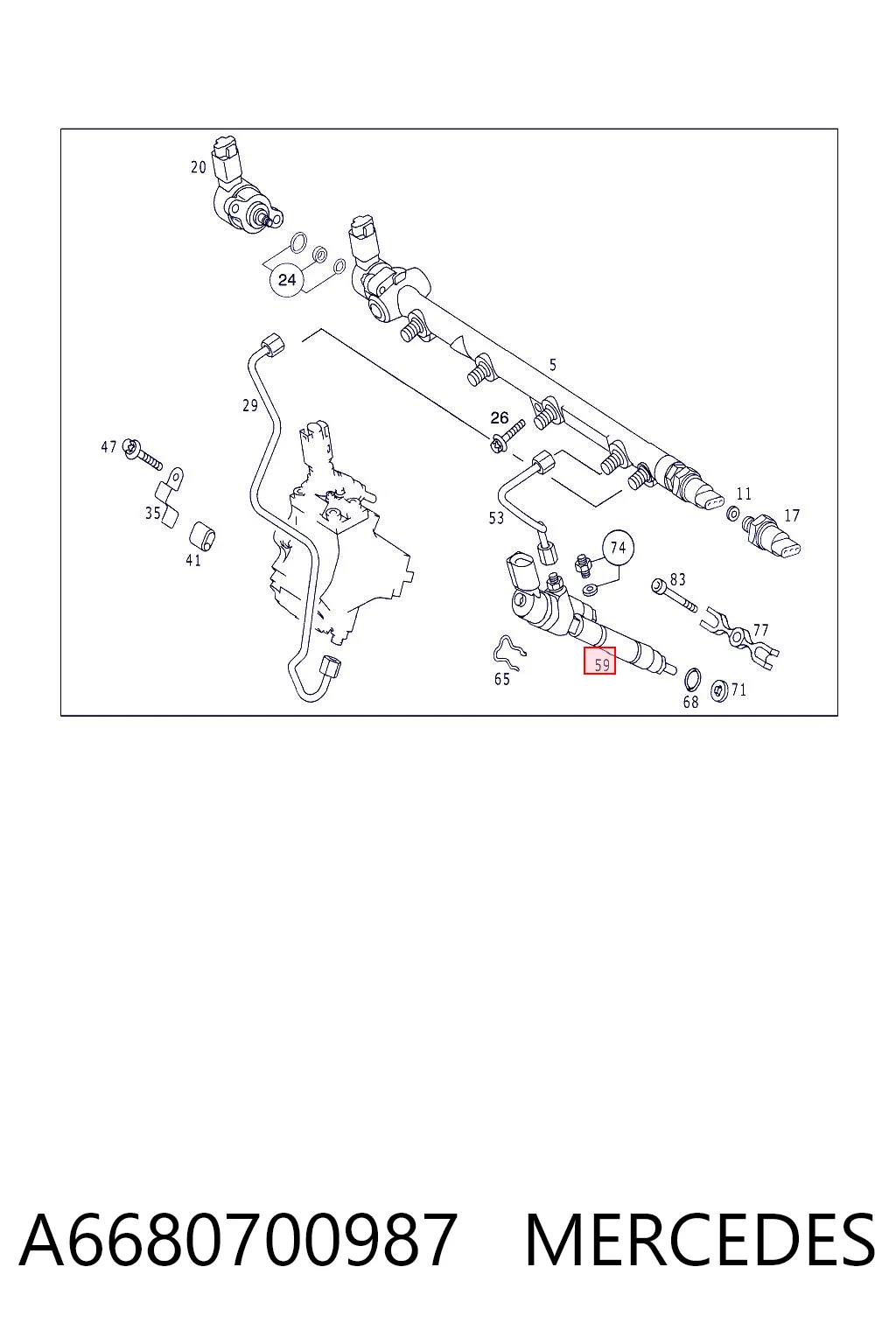 A6680700987 Mercedes Injetor de injeção de combustível