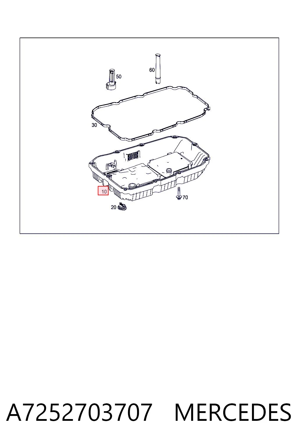 A7252703707 Mercedes Cárter da Caixa Automática de Mudança
