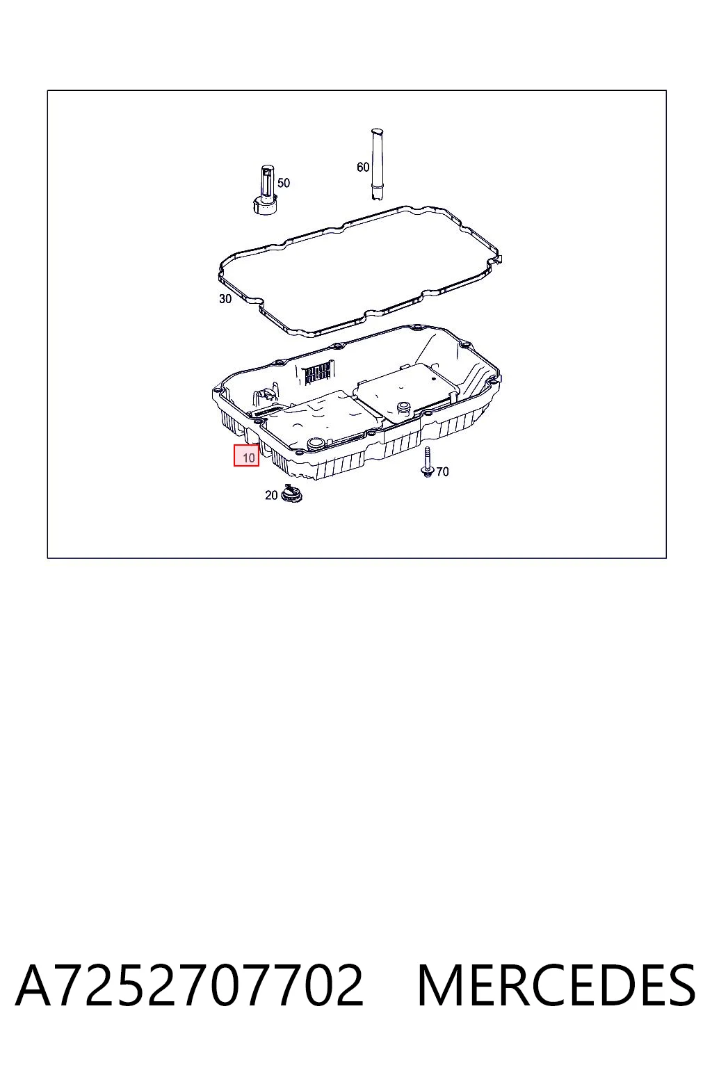A7252707702 Mercedes Cárter da Caixa Automática de Mudança