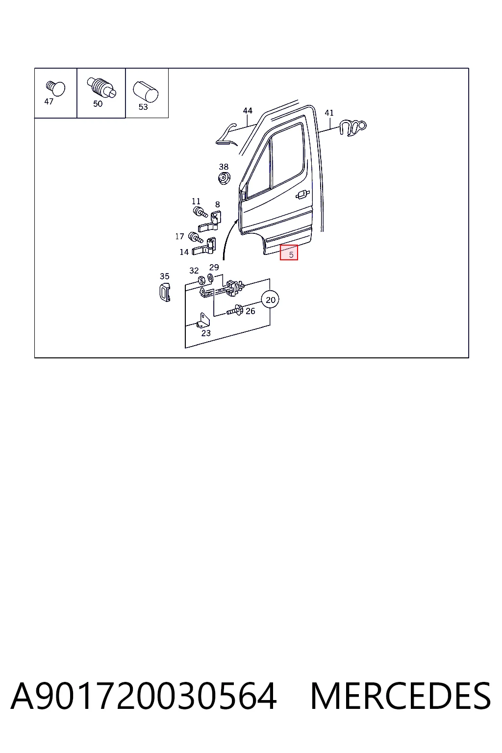 Porta dianteira esquerda Mercedes Sprinter I 3-t 903