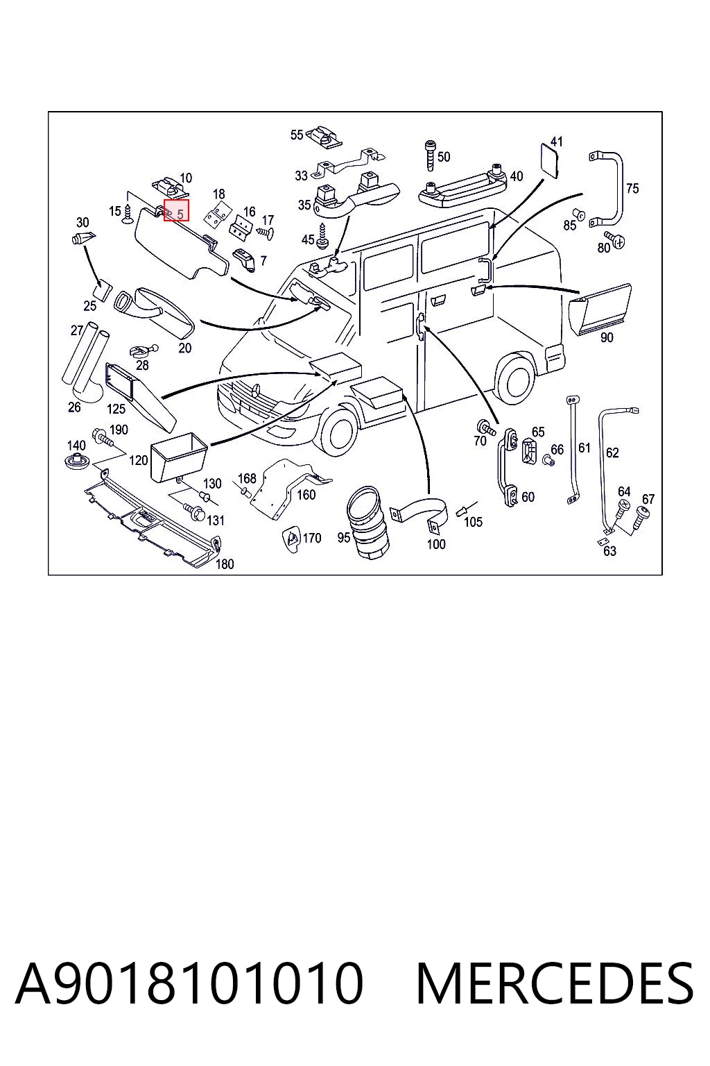 Pala contra o sol para Mercedes Sprinter 903
