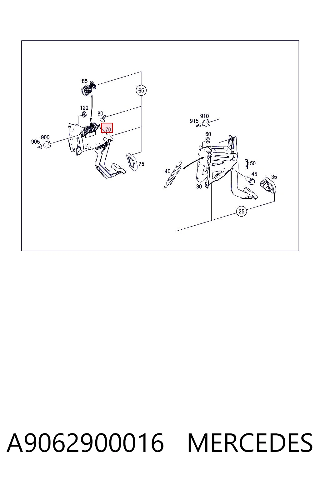 A9062900501 VAG Pedal de embraiagem