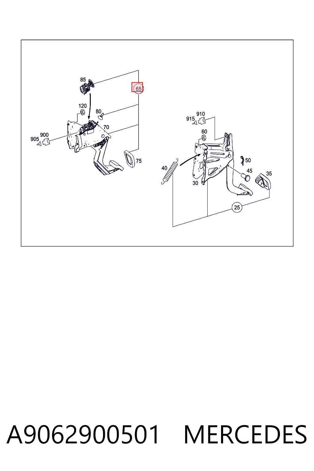 Pedal de embraiagem VAG A9062900501 preço, a partir de 86,98 USD