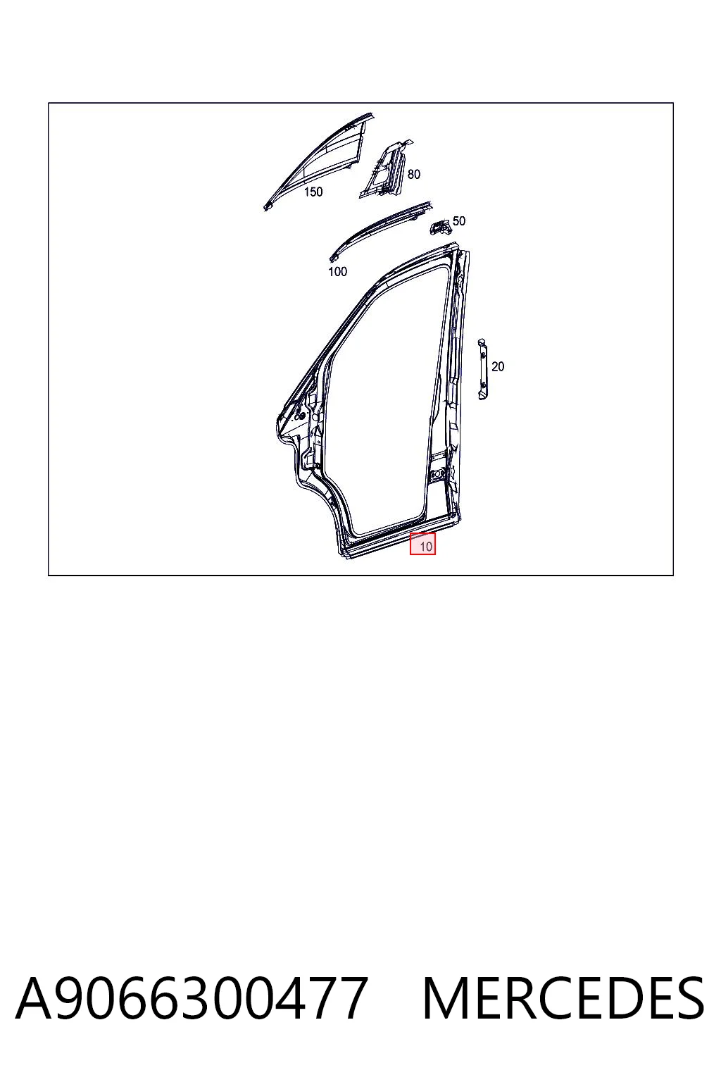  Acesso externo direito Volkswagen Crafter 30-50 сaixa (2E, 2EA, 2EB, 2ED, 2EH, 2EX) (2006 - 2016) 30-50