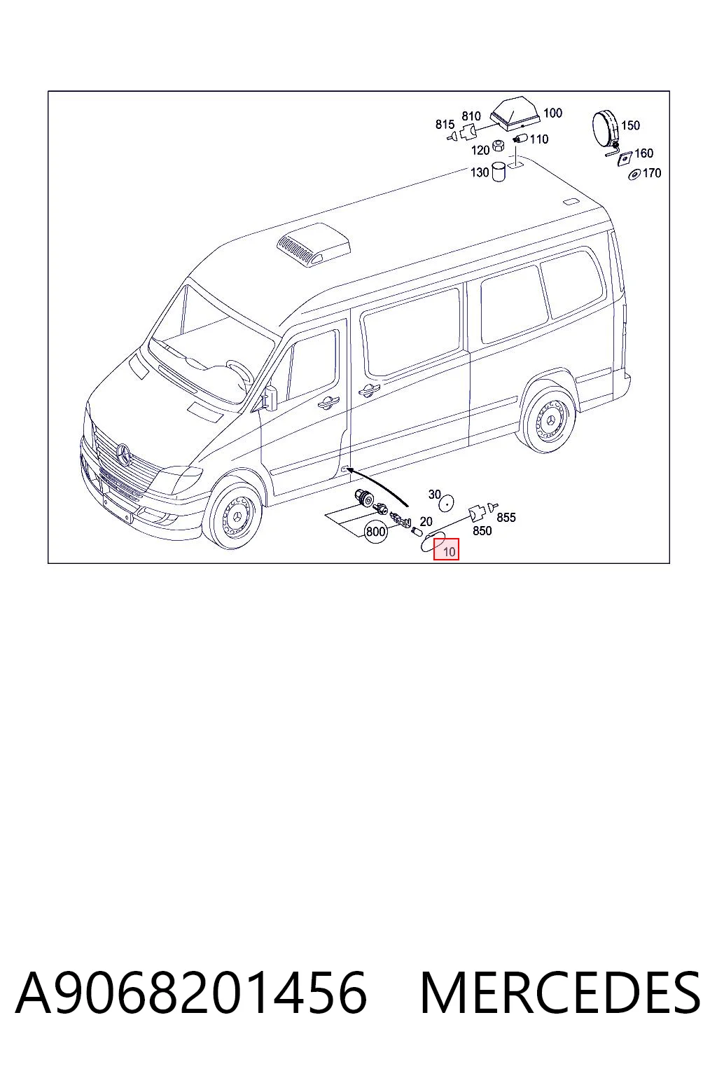 A9068201456 Mercedes Posição lateral (furgão)