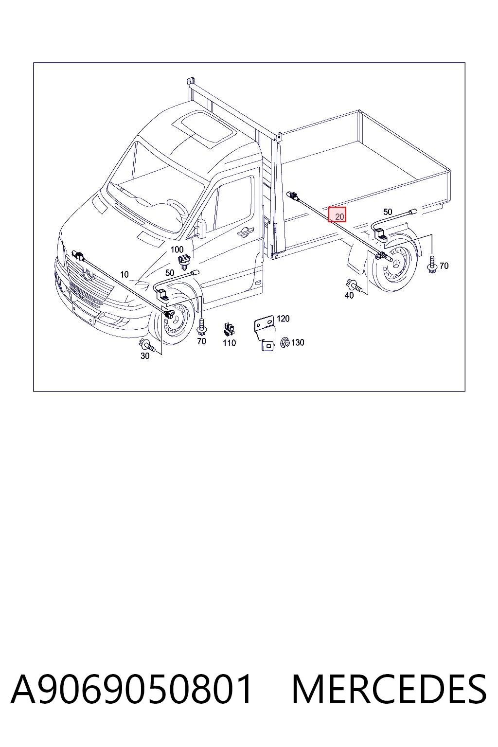 A9069050801 Mercedes Sensor ABS traseiro esquerdo