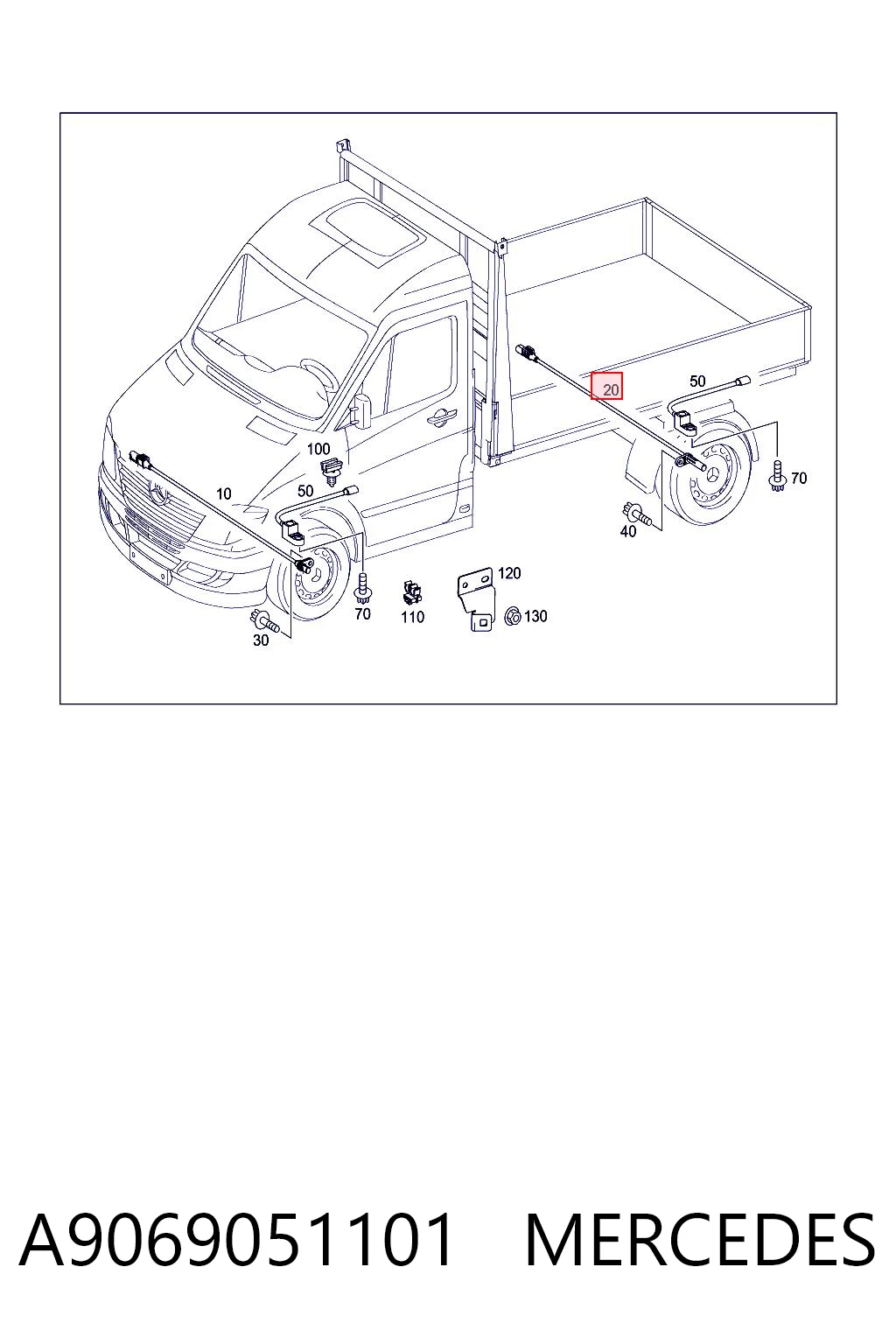 A9069051101 Mercedes Sensor ABS traseiro direito
