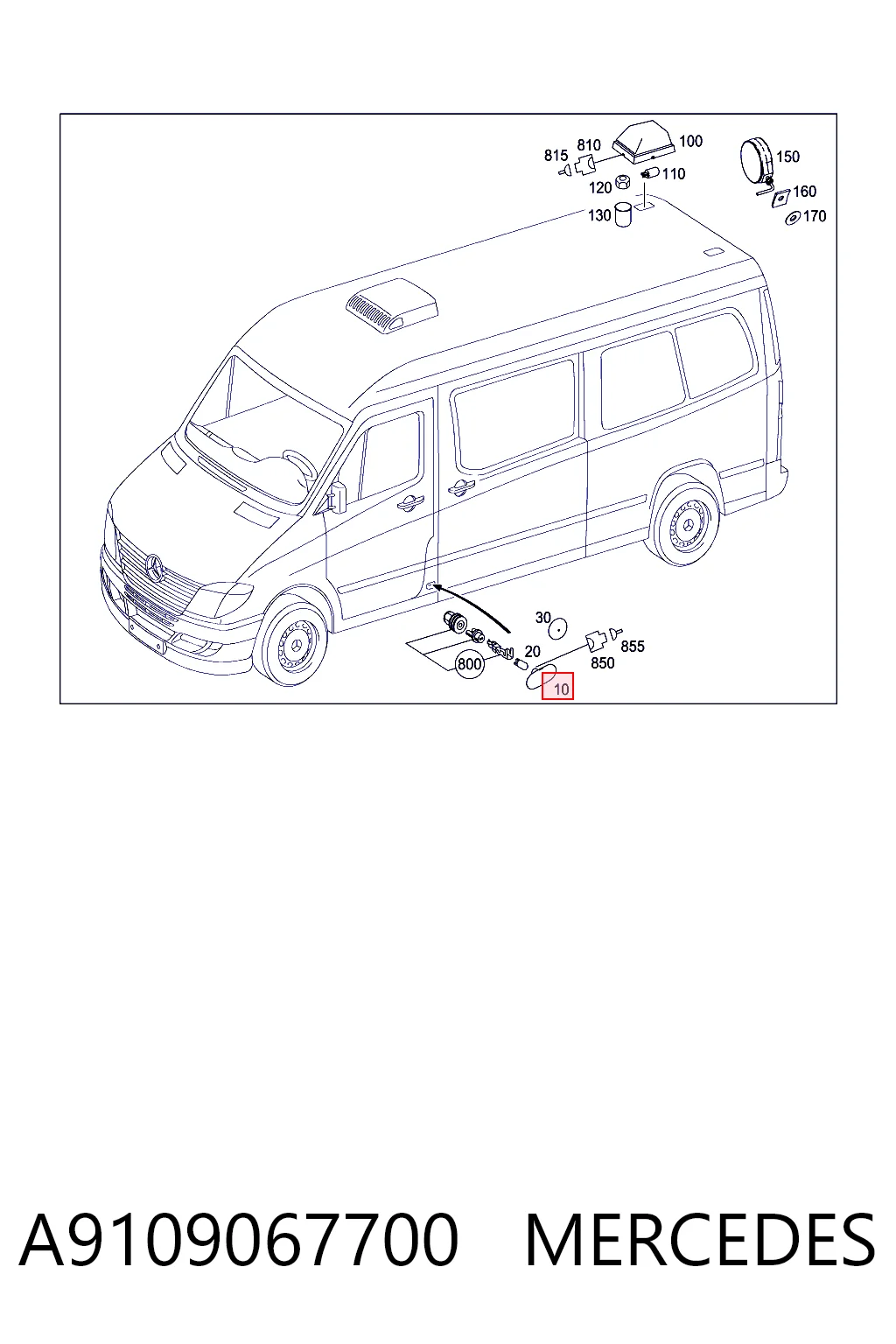 A9109067700 Mercedes Posição lateral (furgão)