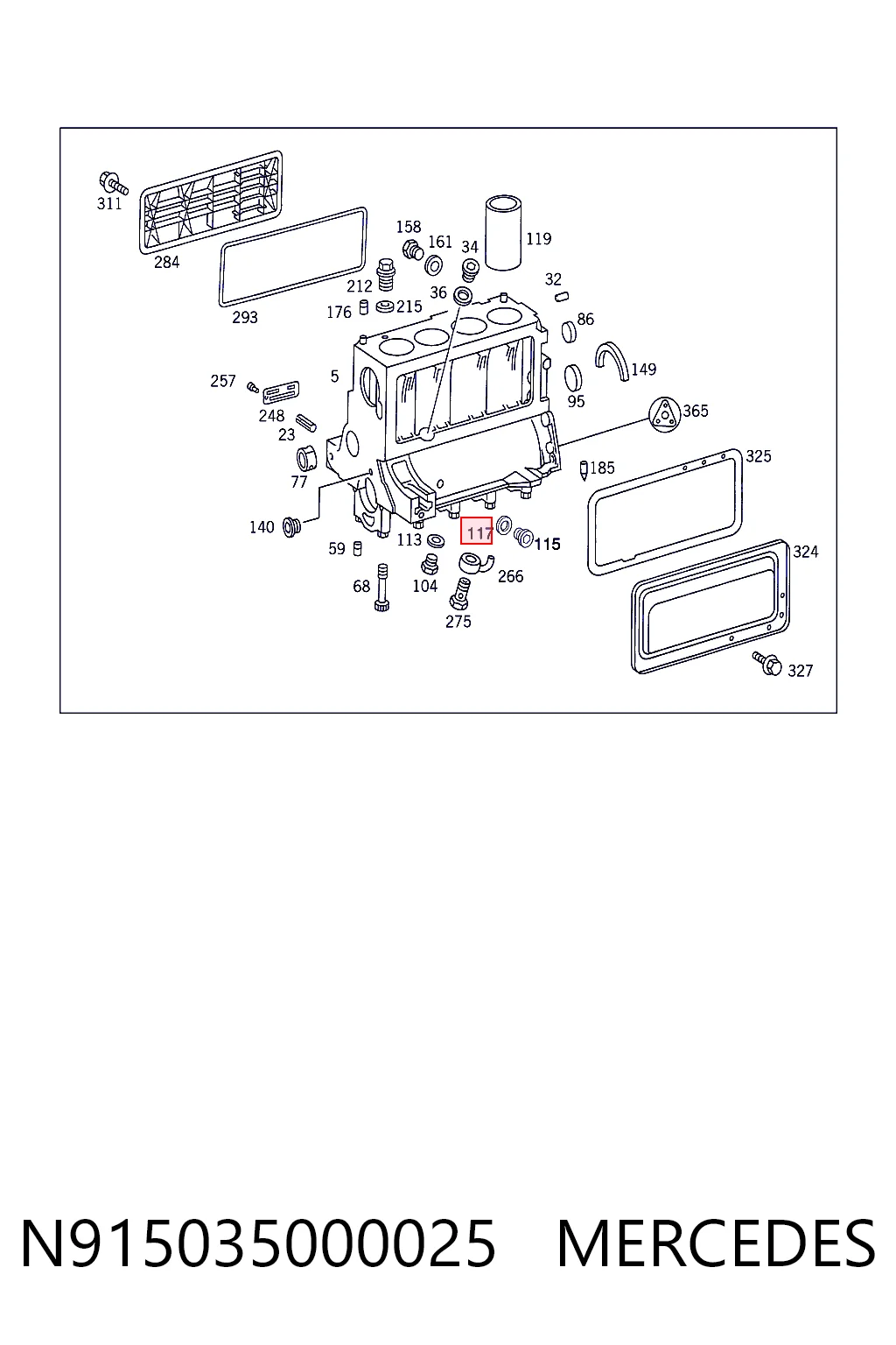 Compre N0438541 Porsche Vedante de rolha de panela de motor