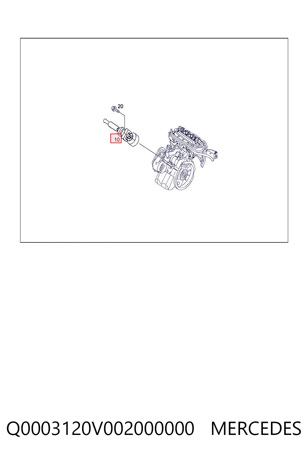 Q0003120V002000000 Mercedes Sensor de detonação