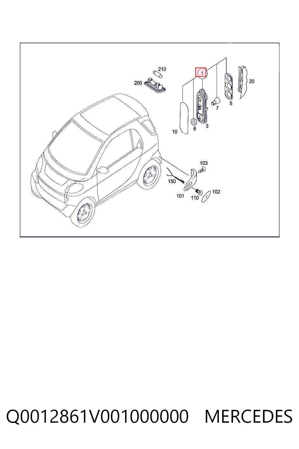 Lanterna traseira direita Smart FORTWO  450 ao melhor preço