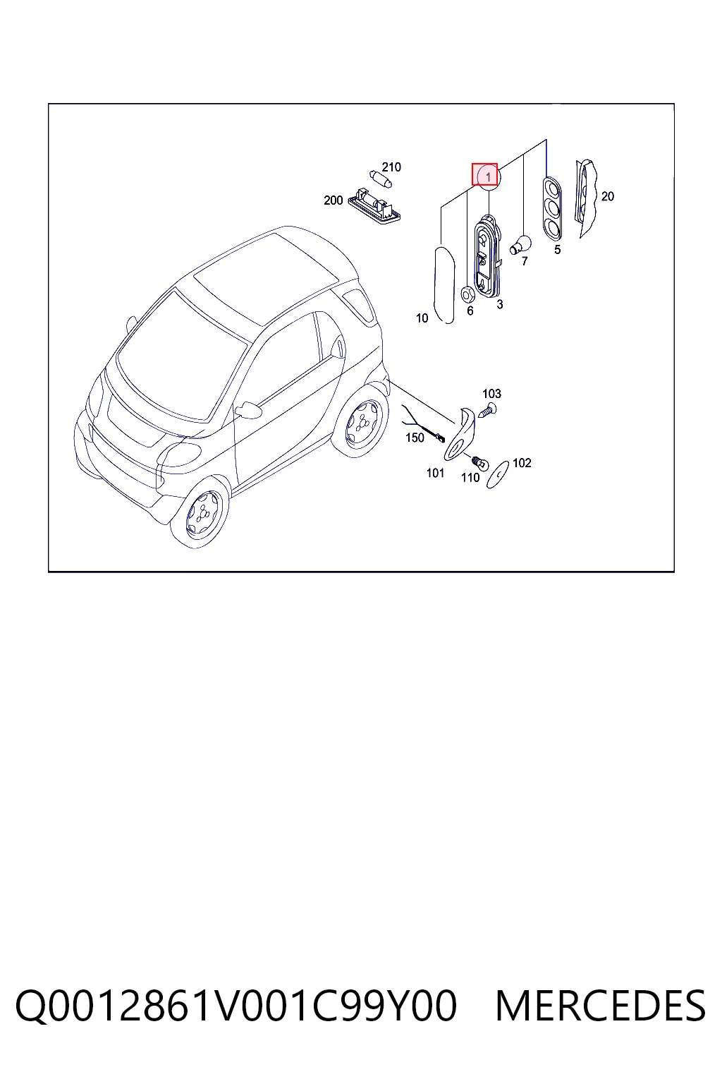 Compre Lanterna traseira direita Smart FORTWO 