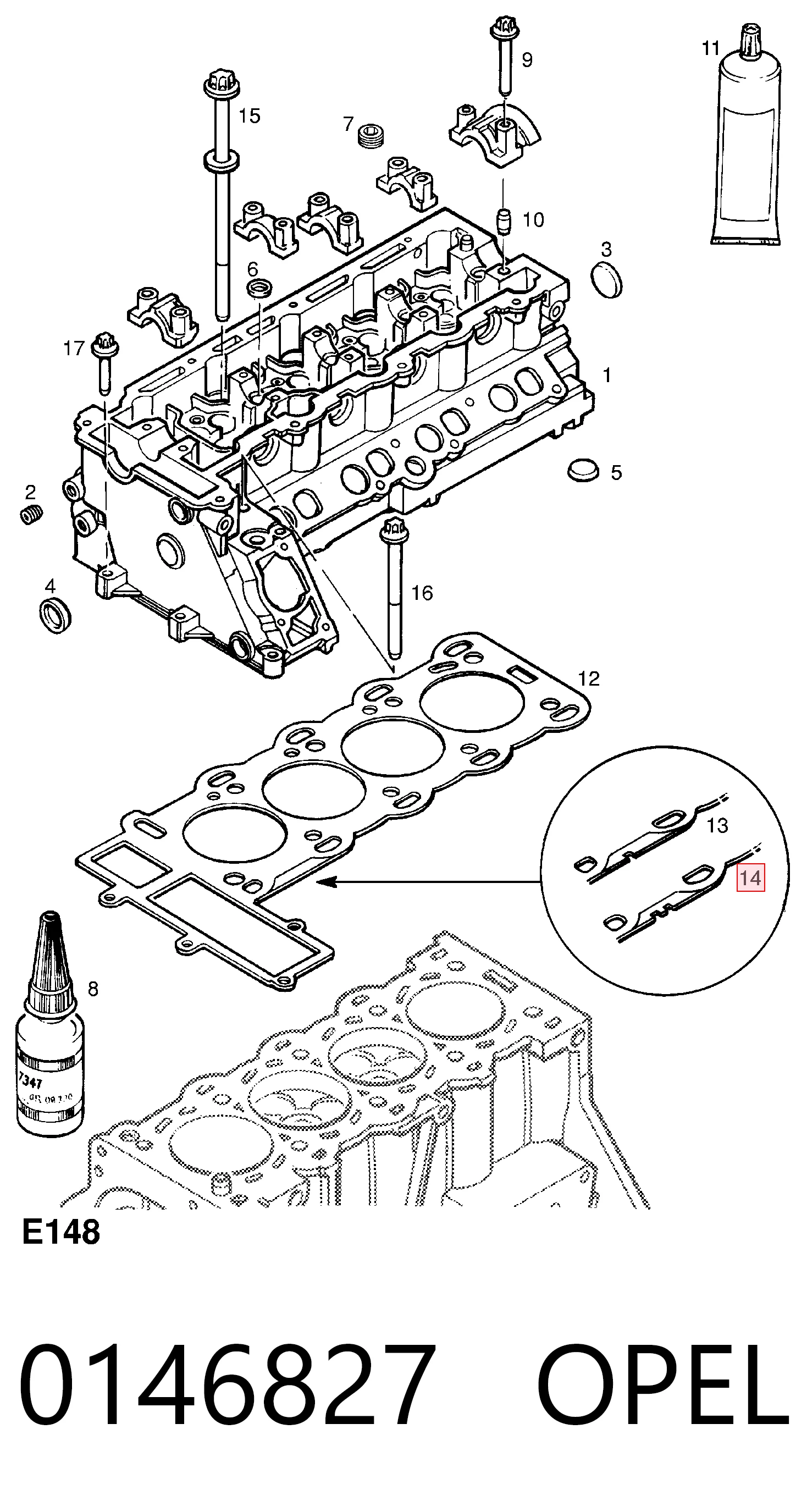 Vedante de cabeça de motor (CBC) Kamoka 8701681