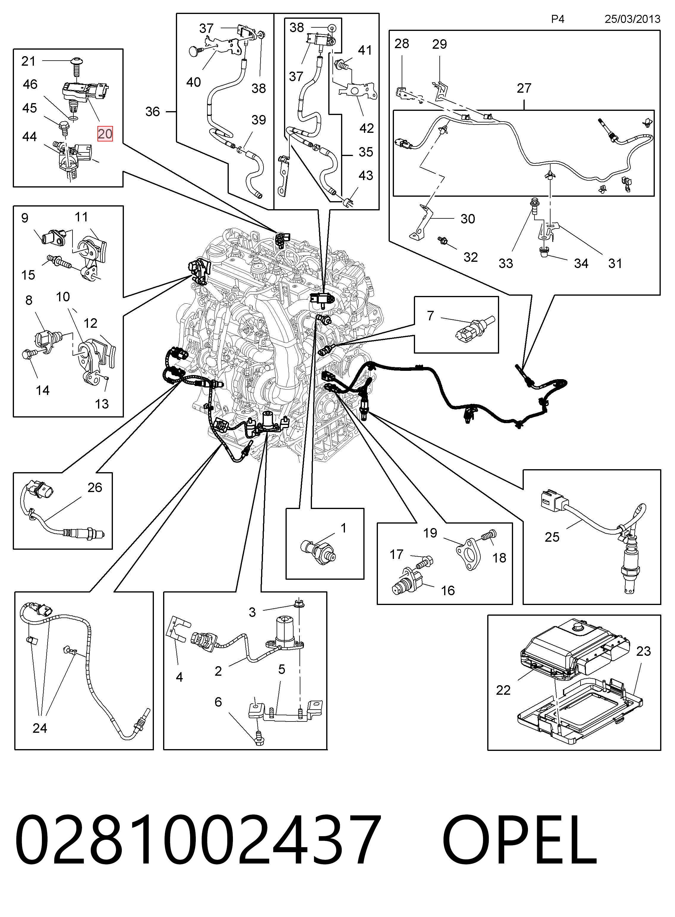 0281002437 Opel Sensor de pressão no coletor de admissão, MAP