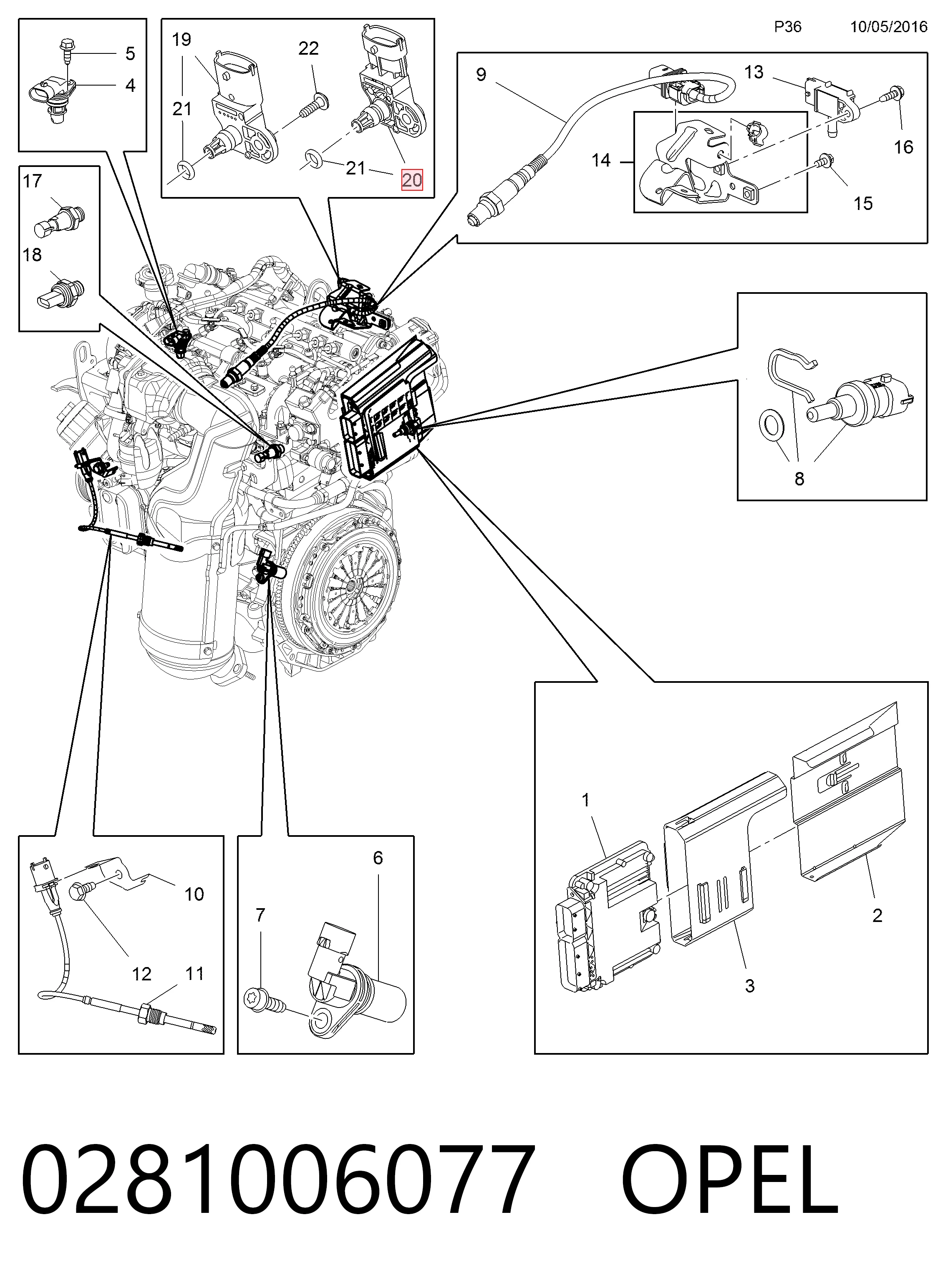 0281006077 Opel Sensor de pressão no coletor de admissão, MAP