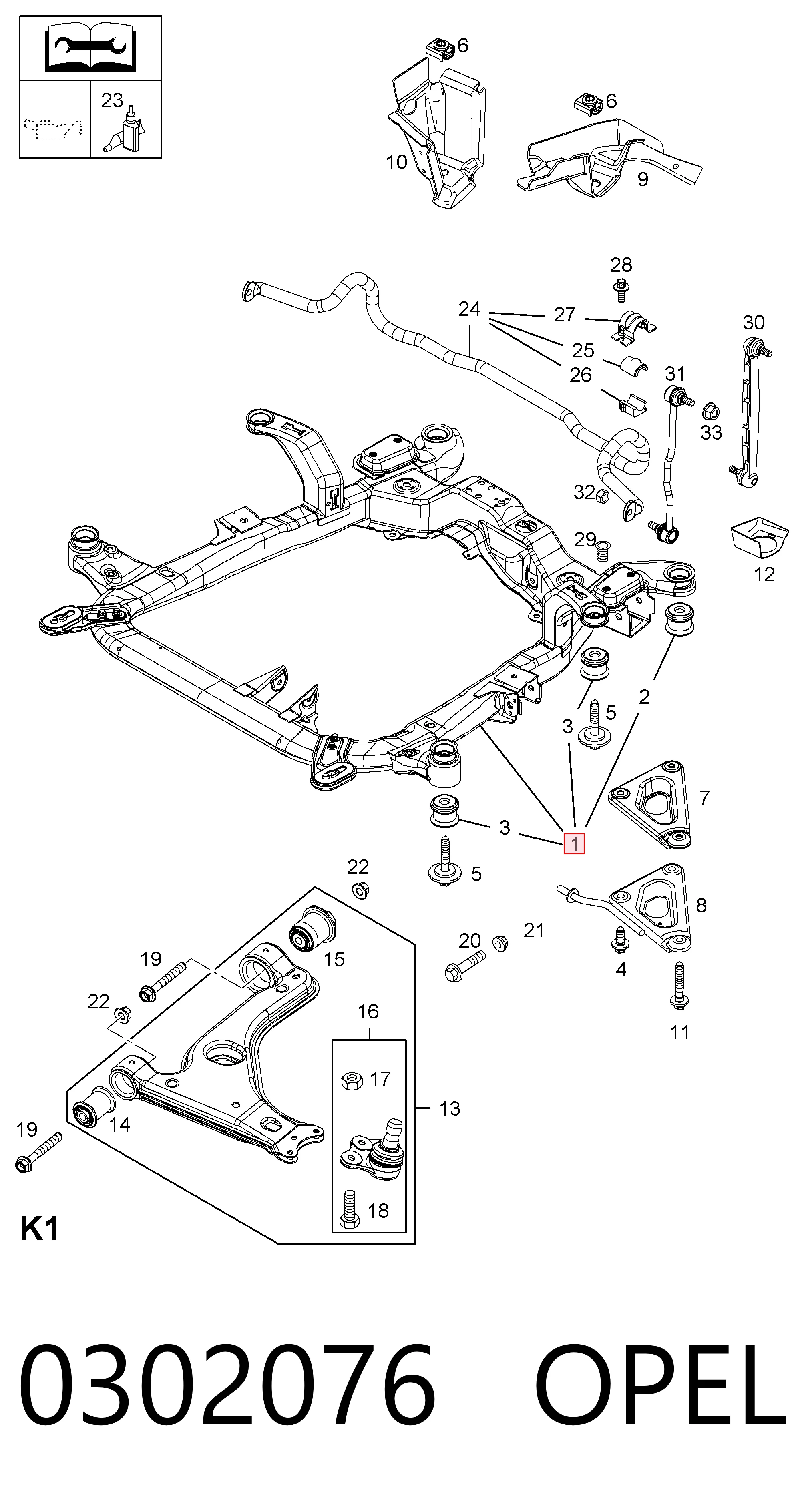 13192886 Peugeot/Citroen Viga de suspensão dianteira (plataforma veicular)
