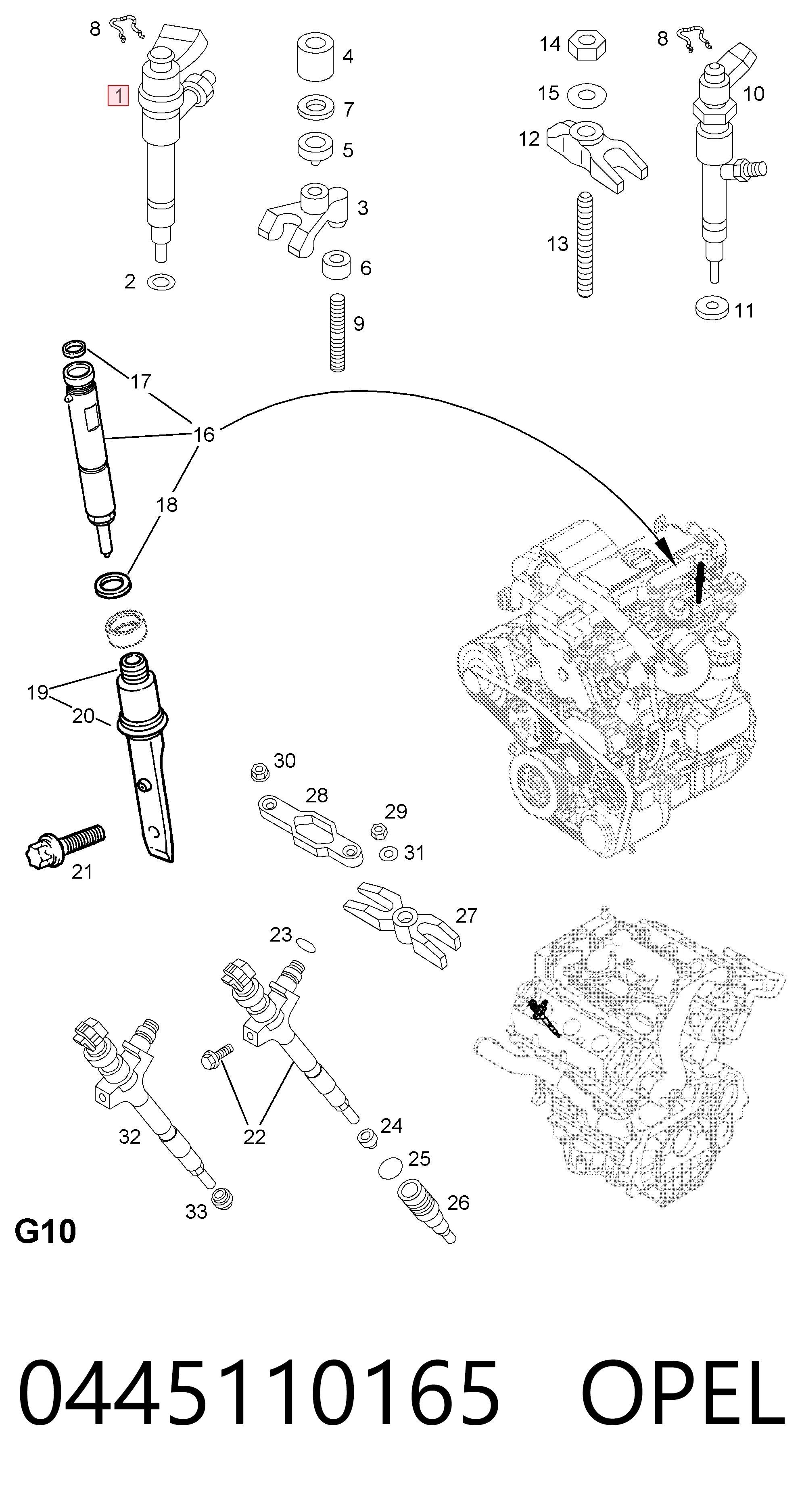 Injetor de injeção de combustível Opel Vectra C 