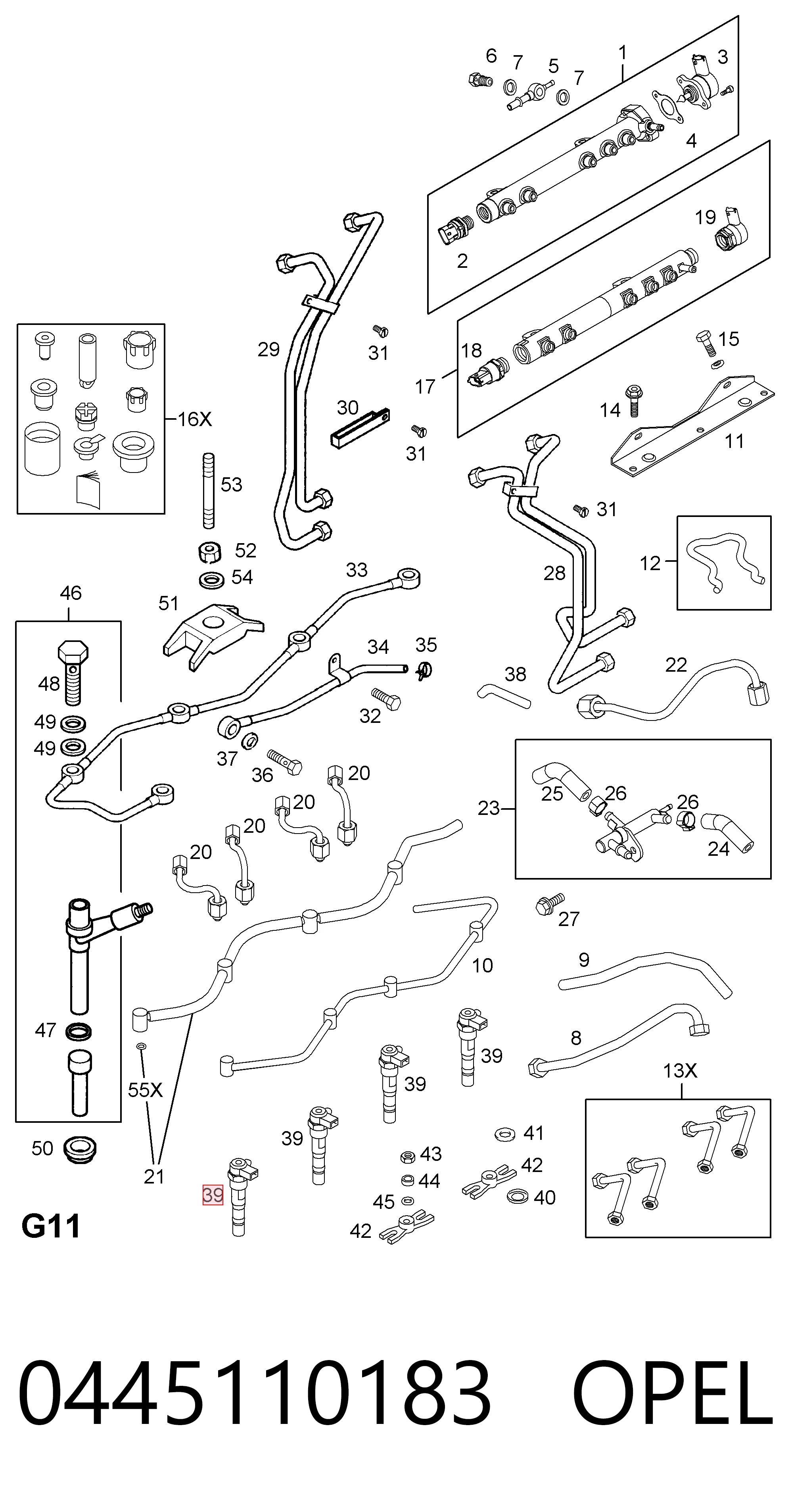 0445110183 Opel Injetor de injeção de combustível