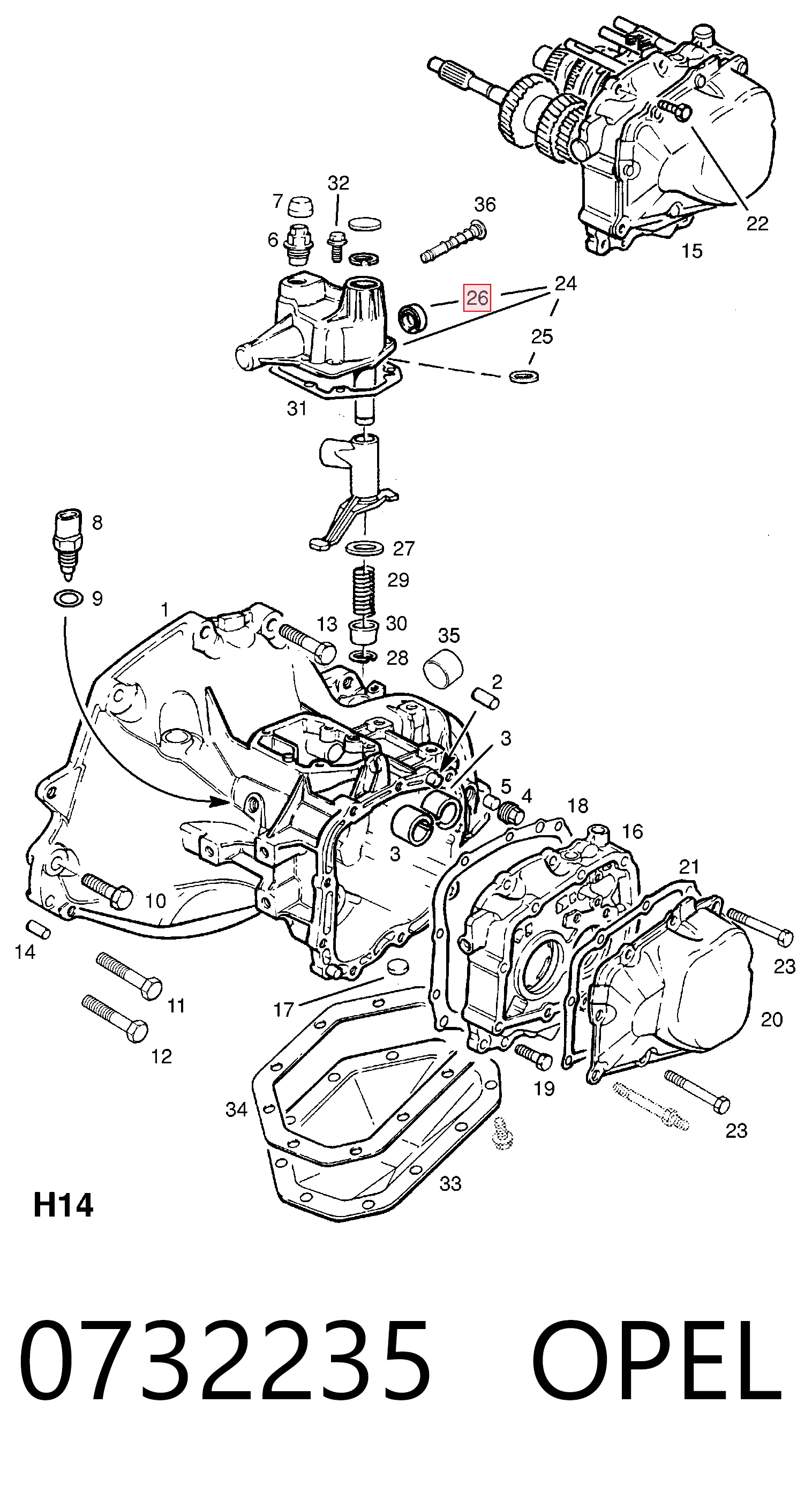 90182169 Peugeot/Citroen Bucim de ligação de mudança