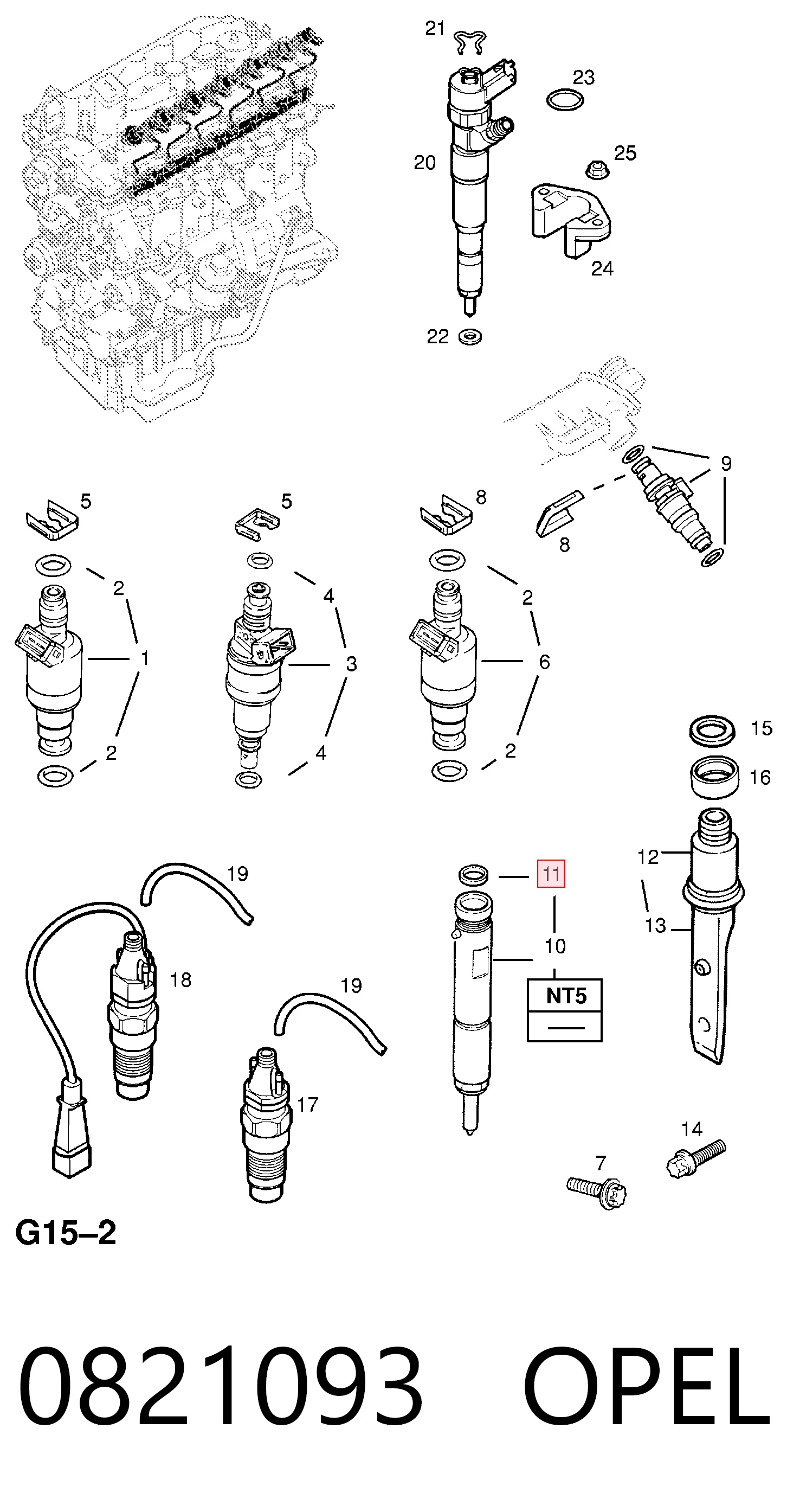 90502704 Peugeot/Citroen Kit de reparação do injetor