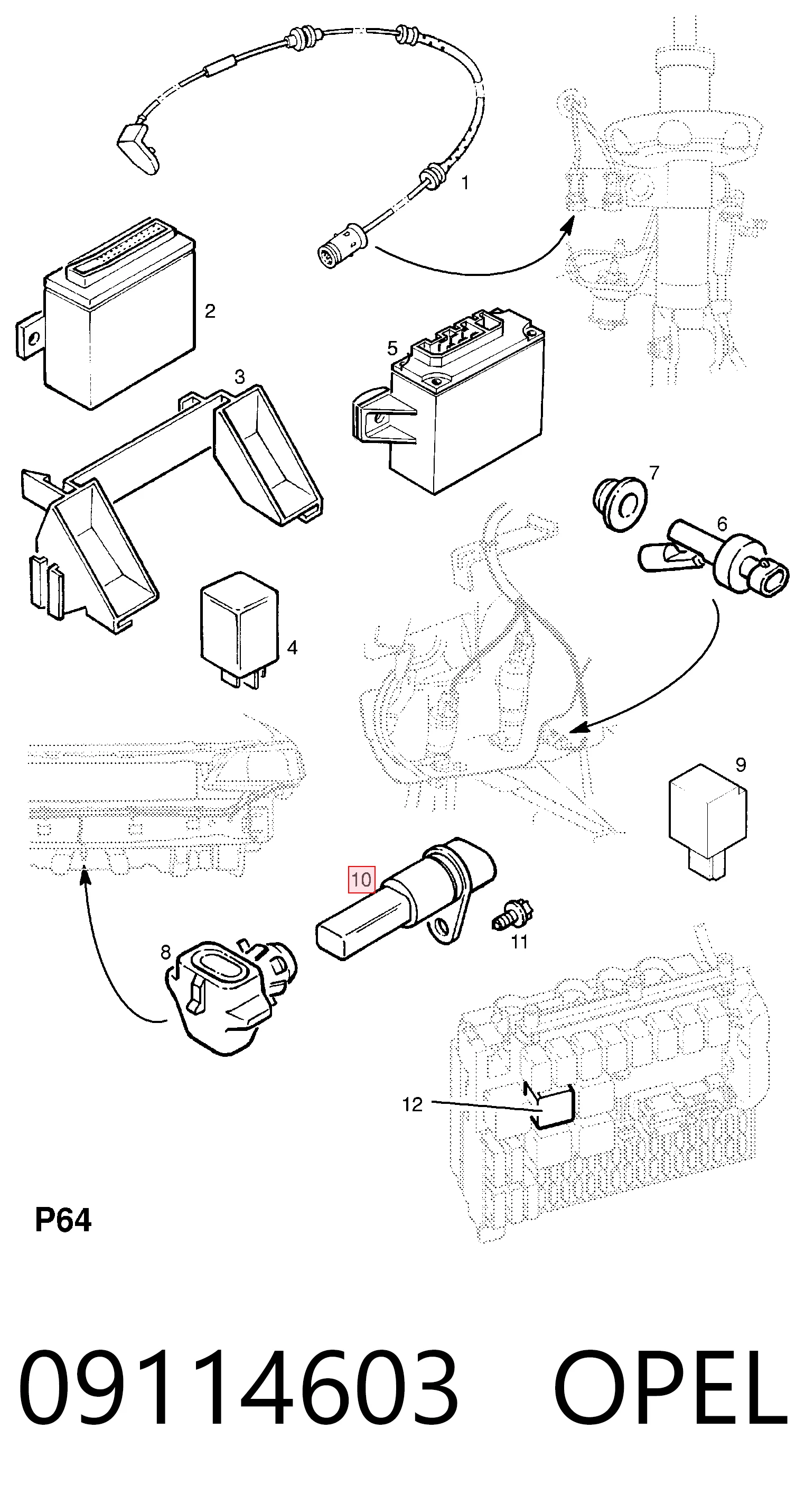 09114603 Opel Sensor de velocidade