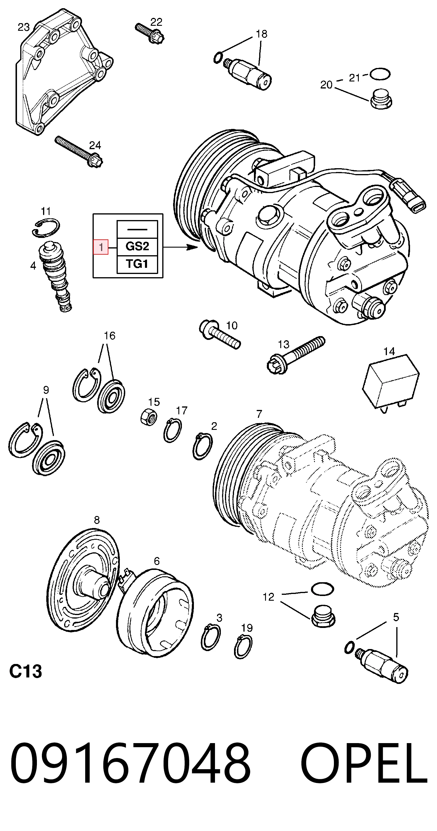 Compre 1854009 General Motors Compressor de aparelho de ar condicionado