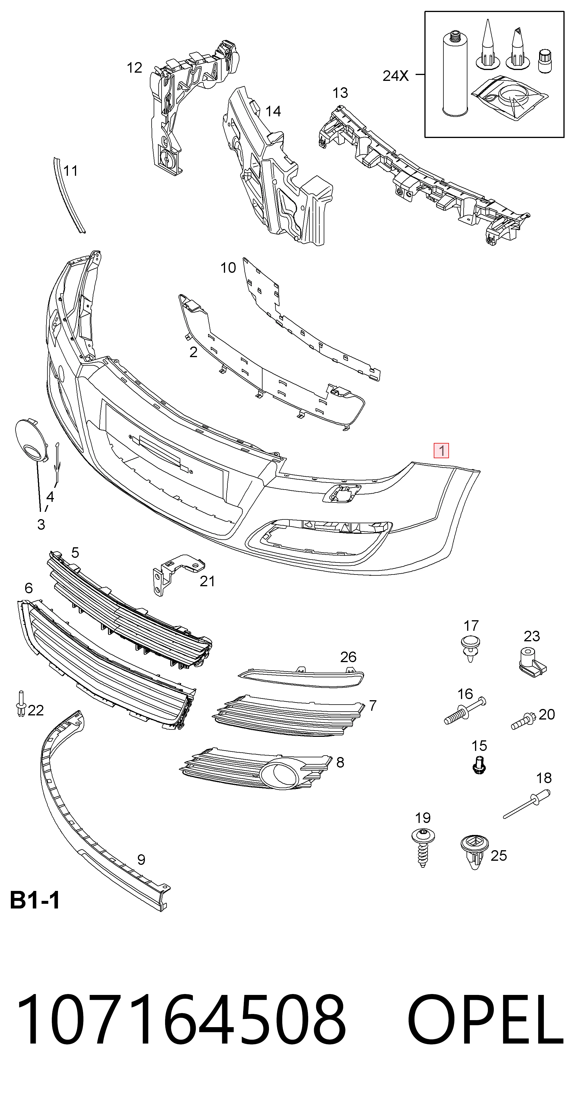  Pára-choque dianteiro Opel Astra H sedan (L69) (2004 - 2014) H