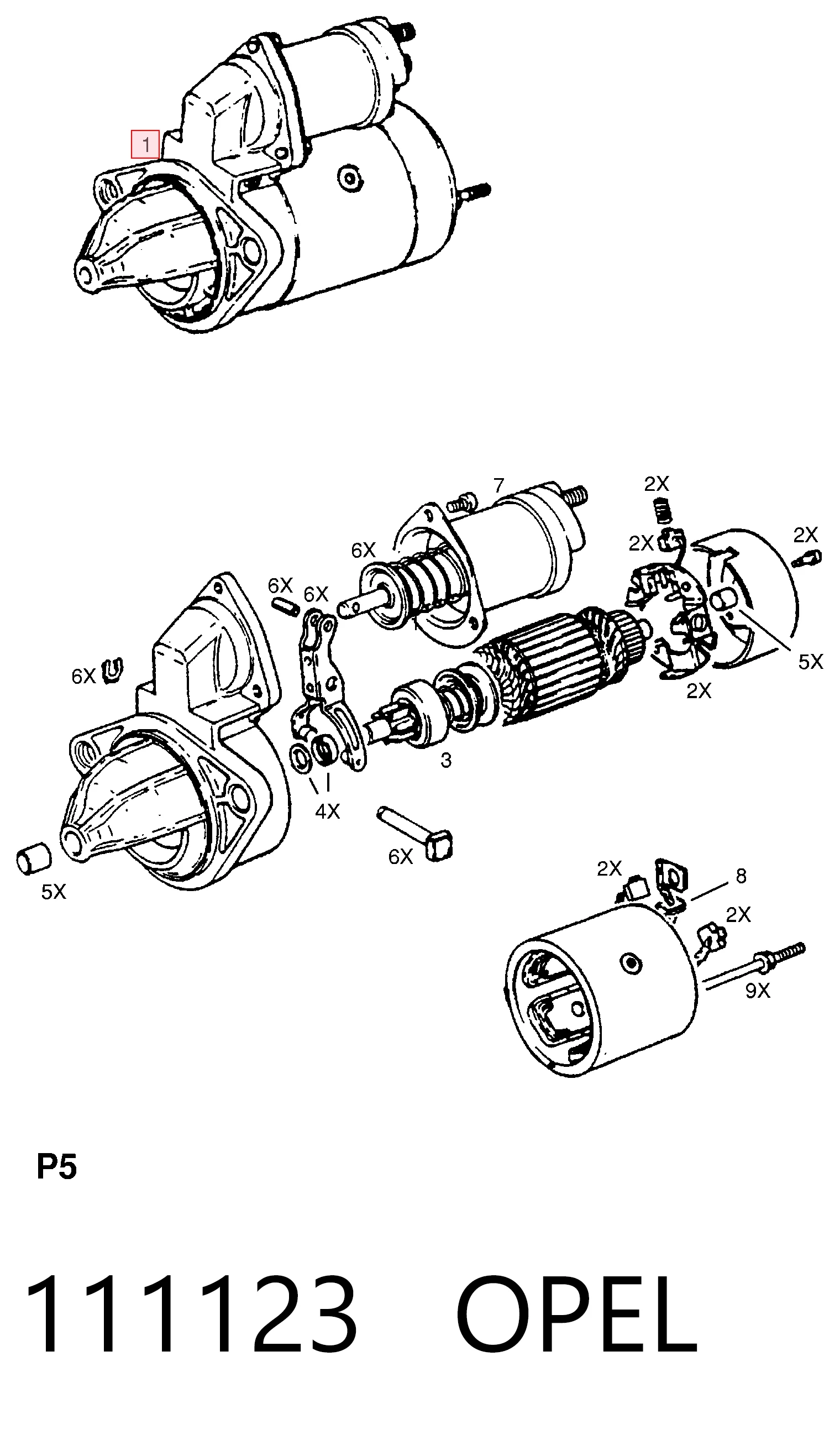 111123 Opel Motor de arranco